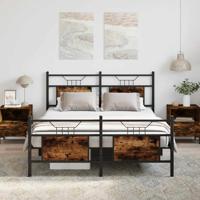 Bedframe zonder matras hout gerookt eikenkleurig 140x200 cm
