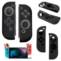 Silicone Anti Slip cover voor Nintendo Switch Controller Zwart - thumbnail