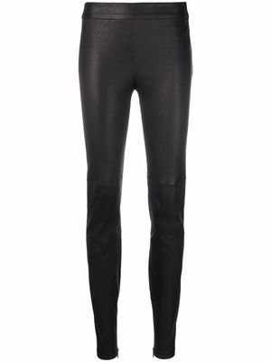 Givenchy pantalon zippé à fini poli - Noir
