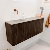 Toiletmeubel Mondiaz Joya Dlux | 101.6 cm | Meubelkleur Walnut | Faye wastafel Opalo Wasbak Links | Zonder kraangat(en)