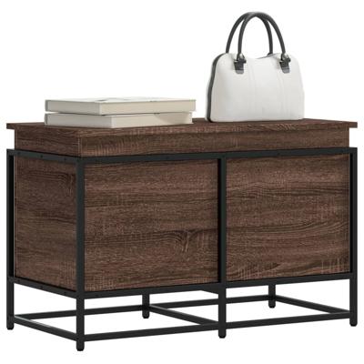 VidaXL Opbergbox met deksel 80x40x51,5 cm bewerkt hout bruin eiken