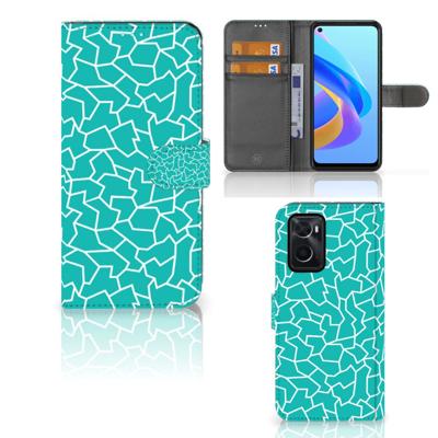 OPPO A76 | A96 Hoesje Cracks Blue