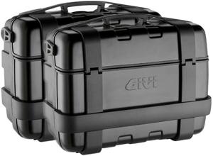 GIVI TRK33 Trekker set zijkoffers, Topkoffers en voor de moto, zwarte aluminium cover 2x 33 liter