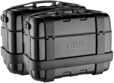 GIVI TRK33 Trekker set zijkoffers, Topkoffers en voor de moto, zwarte aluminium cover 2x 33 liter