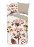 Pure Dekbedovertrek "gedroogde bloemen" - Zand - (200x200 cm) - Microfiber