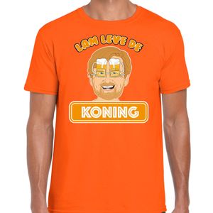 Oranje verkleed t-shirt Koningsdag - lam leve de koning - heren 2XL  -