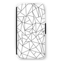 Geometrische lijnen zwart: iPhone 12 Pro Max Flip Hoesje