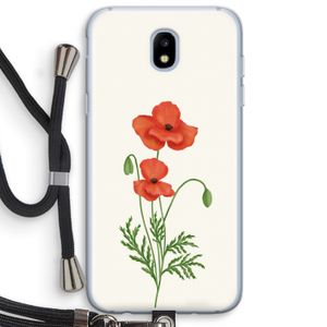 Red poppy: Samsung Galaxy J5 (2017) Transparant Hoesje met koord
