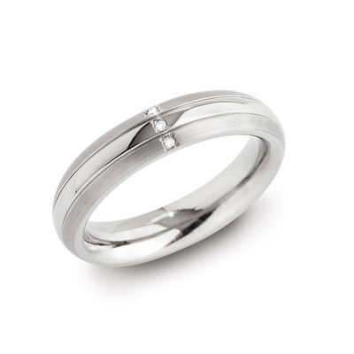 Boccia 0131-03 Titanium ring met diamant Maat 51 is 16.25mm