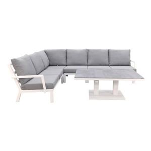 VDG Rockford aluminium loungeset wit 5-delig - Verstelbare tafel