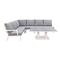 VDG Rockford aluminium loungeset wit 5-delig - Verstelbare tafel