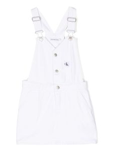 Calvin Klein Kids robe-salopette à patch logo - Blanc