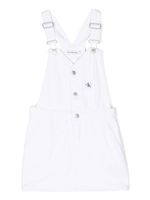 Calvin Klein Kids robe-salopette à patch logo - Blanc