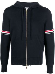 Thom Browne hoodie zippé à rayures - Bleu