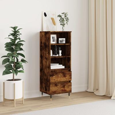Hoge kast 40x36x110 cm bewerkt hout gerookt eiken