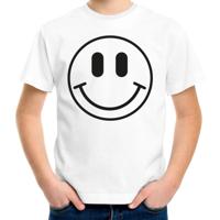 Verkleed T-shirt voor jongens - smiley - wit - carnaval - feestkleding voor kinderen