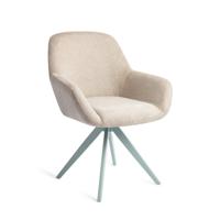 Jesper Home Draaibare Eetkamerstoel 'Kushi' Turn Mint, kleur Ivory Ivy