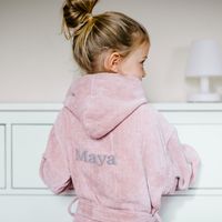 Kinderbadjas met naam - Roze - 8/10 jaar