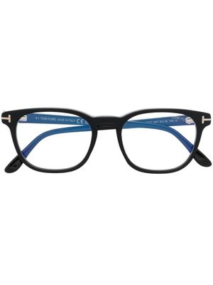 TOM FORD Eyewear lunettes de vue carrées à logo T - Noir