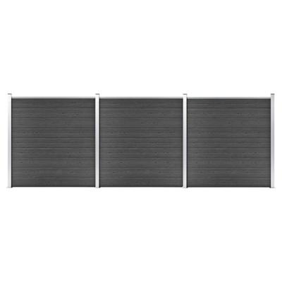 Schuttingpanelenset 526x186 cm HKC zwart