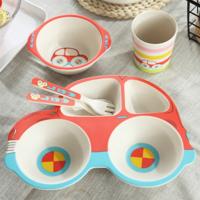 Bamboe Fiber cartoon diner plaat voor kinderen (rood) Bamboe Fiber cartoon diner plaat voor kinderen (rood)