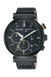 Horlogeband Pulsar PZ5071X1 / VR42-X008 / PPG045X Leder Zwart 20mm