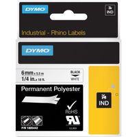 Dymo IND labels van permanente polyester 6 mm x 5,5 m printlint Dymo IND labels van permanente polyester 6 mm x 5,5 m printlint