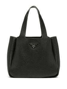 Prada sac à main à plaque logo - Noir