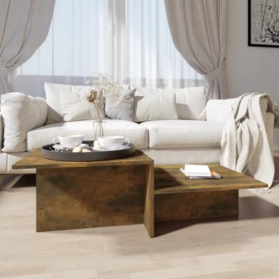 Salontafel 111,5x50x33 cm bewerkt hout gerookt eikenkleurig