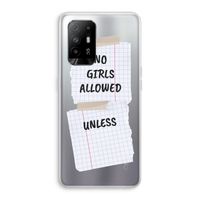No Girls Allowed Unless: Oppo A95 5G Transparant Hoesje No Girls Allowed Unless: Oppo A95 5G Transparant Hoesje