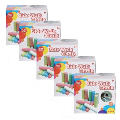 Playfun stoepkrijt - 10x setje - multicolor - 10 cm - krijt in doosje - kleuren/tekenen