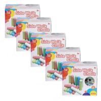 Playfun stoepkrijt - 10x setje - multicolor - 10 cm - krijt in doosje - kleuren/tekenen