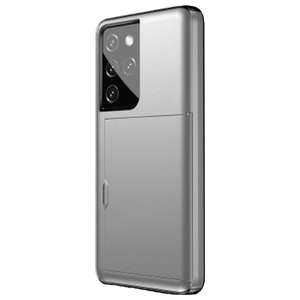 iPhone 11 hoesje - Backcover - Hardcase - Pasjeshouder - Portemonnee - Shockproof - TPU - Zilver