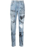 DOMREBEL jean skinny imprimé - Bleu