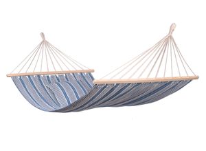 'Rustic' Spreaderbar Eénpersoons Hangmat - 120 kg - Blauw - Spreidstang - 123 Hammock