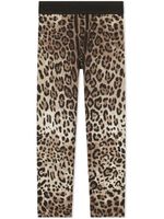 Dolce & Gabbana Kids legging Interlock à imprimé léopard - Marron