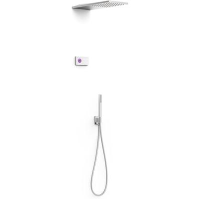 Regendouche set electronisch Tres Shower technology | Inbouw | Thermostaatkraan | 2-weg | Vierkant | Chroom