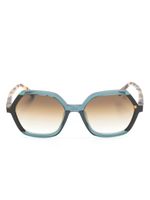 Etnia Barcelona lunettes de soleil géométriques à logo gravé - Marron