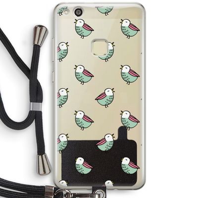 Vogeltjes: Huawei Ascend P10 Lite Transparant Hoesje met koord