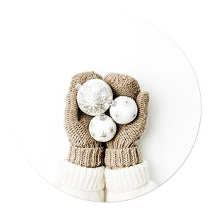 Muurcirkel Knitwear Kerstballen 30 White PVC Ophangsysteem