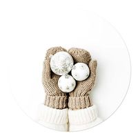 Muurcirkel Knitwear Kerstballen 20 White PVC Standaard hout