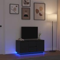 Tv-meubel met LED-verlichting 100x41x50 cm zwart eikenkleurig