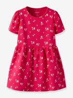 Jurk van jersey voor meisjes met korte mouwen en print NAME IT framboos