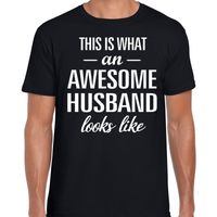 Awesome Husband / echtgenoot cadeau t-shirt zwart heren - thumbnail