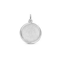 Gerhodineerd 925 Zilveren Graveerhanger - 22mm Hoog, Poli/IJsmat Afwerking | Personaliseerbaar Sieraad