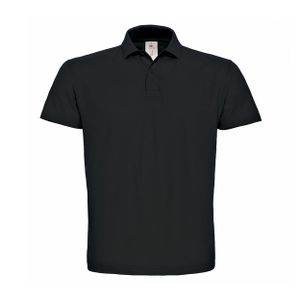 Zwart grote maten poloshirt / polo t-shirt basic van katoen voor heren