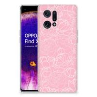 OPPO Find X5 | TPU Case | White Flowers