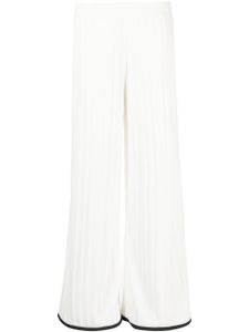 Viktor & Rolf pantalon ample nervuré à taille mi-haute - Blanc