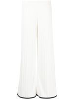 Viktor & Rolf pantalon ample nervuré à taille mi-haute - Blanc