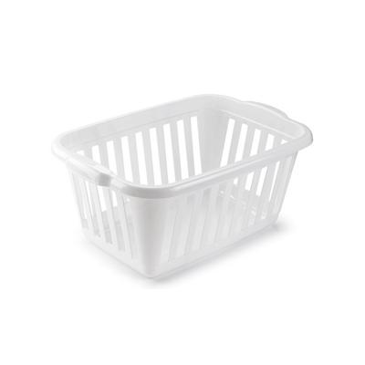 Wasmand - wit - kunststof - 40 liter - 60 x 40 x 26 cm - manden voor wasgoed - huishouden